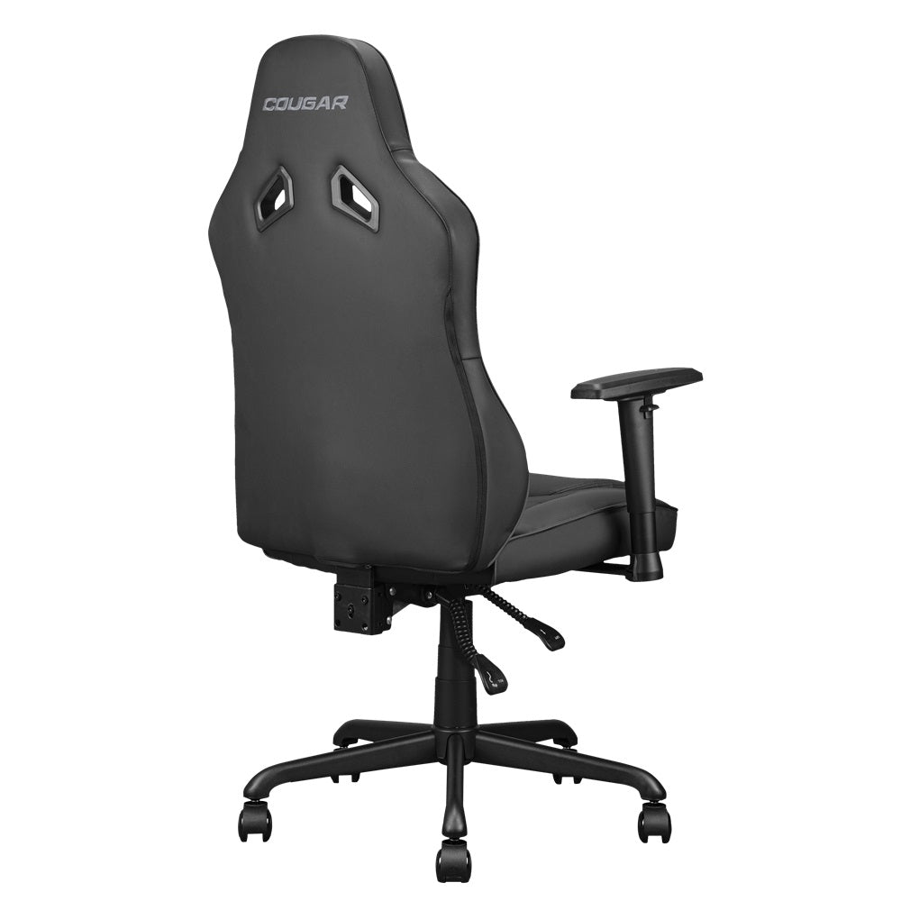 Cougar Fusion S black chair headrest pillow close up