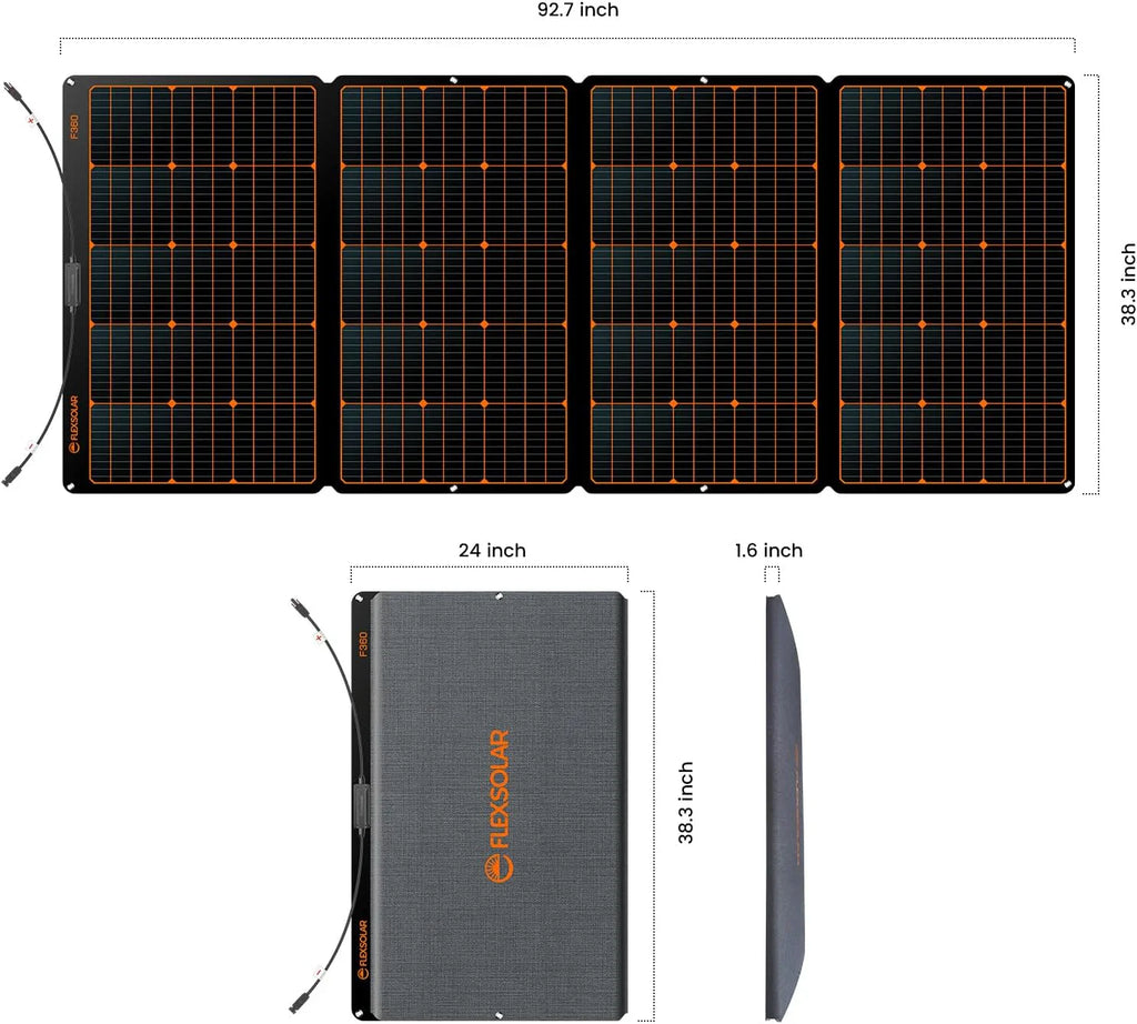 FlexSolar 360W solar panel unfolded outdoors