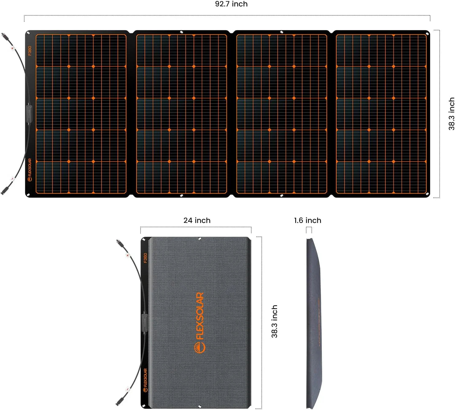 FlexSolar 360W solar panel unfolded outdoors