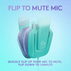Logitech G335 Wired Gaming Headset – Mint – 3.5mm (Flip to Mute Mic}