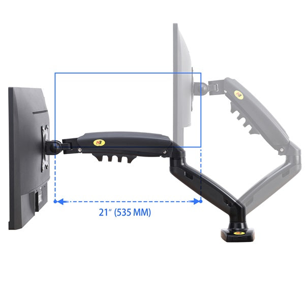 NB F160 Dual Monitor 17″ – 27″ Arm Desk Mount Table Stand Full Motion 2-9 KG – Flat Monitors