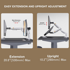 NB F80-XE Single Monitor 17″ – 32″ Arm Desk Mount Table Stand Full Motion Flat, 2-9 KG (White)