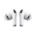 White wireless earbuds on a white background