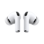 White wireless earbuds on a white background