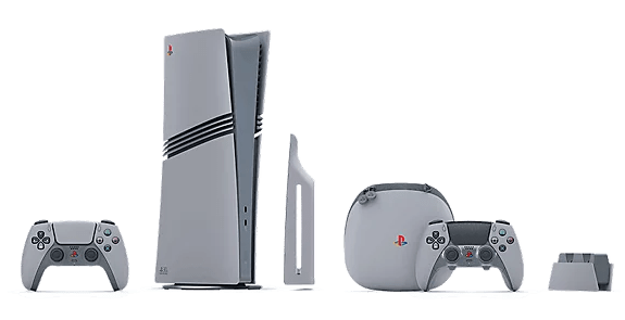 PS5 Pro 30th Anniversary console and controller retro design