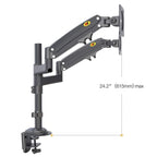 NB H180 Dual Monitor 17”- 27” Full Motion Arm Desktop Table Mount Stand- Flat monitors