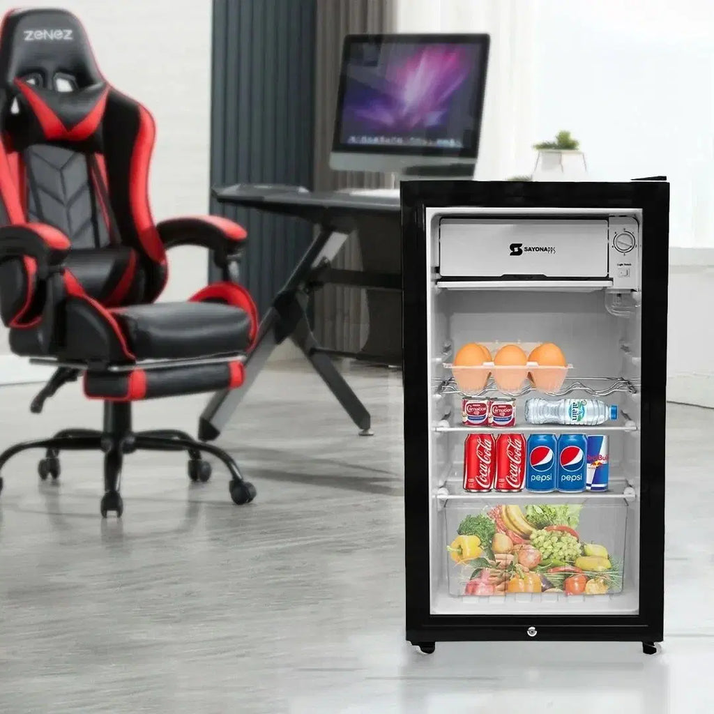 Sayona mini refrigerator black finish office room