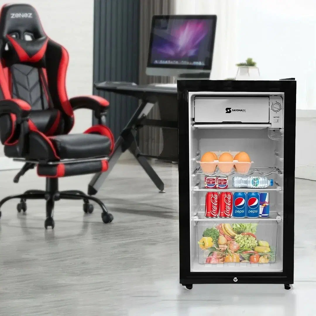 Sayona mini refrigerator black finish office room