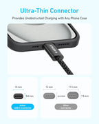 Anker Zolo 240W USB-C to USB-C Cable, Braided and Dirt-Free 1.8m (6ft) | White