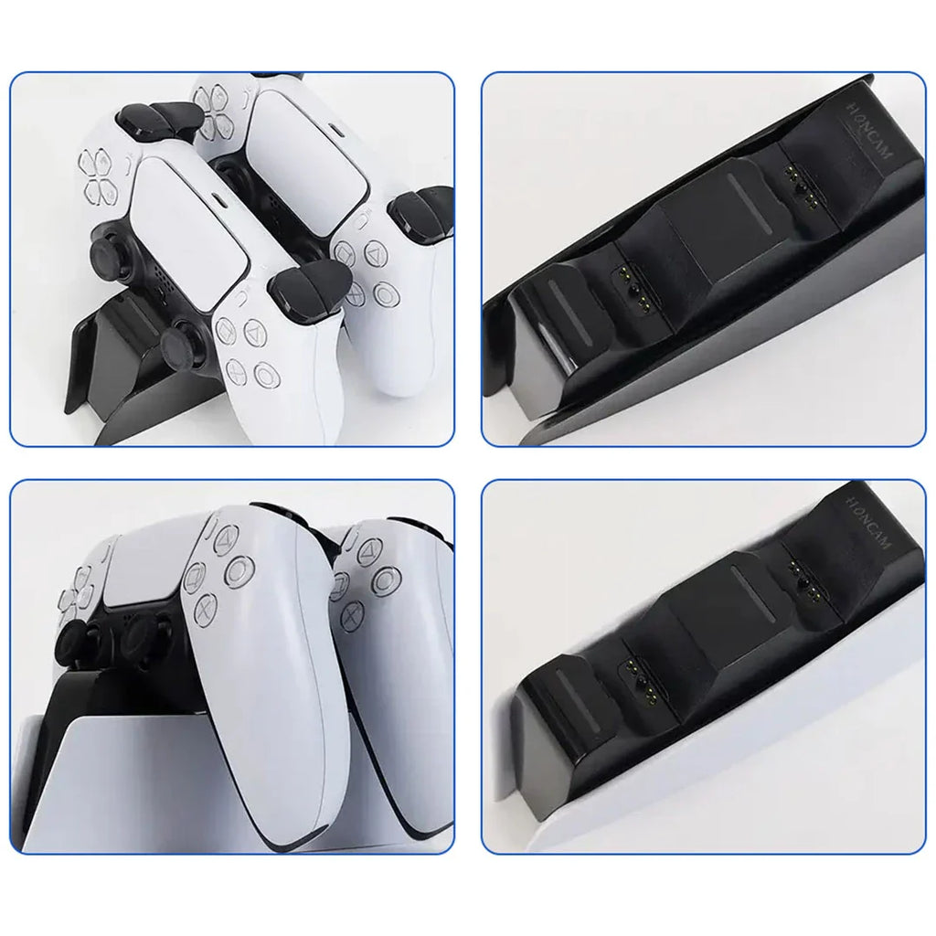 PS5 DualSense Charging Station with controllers