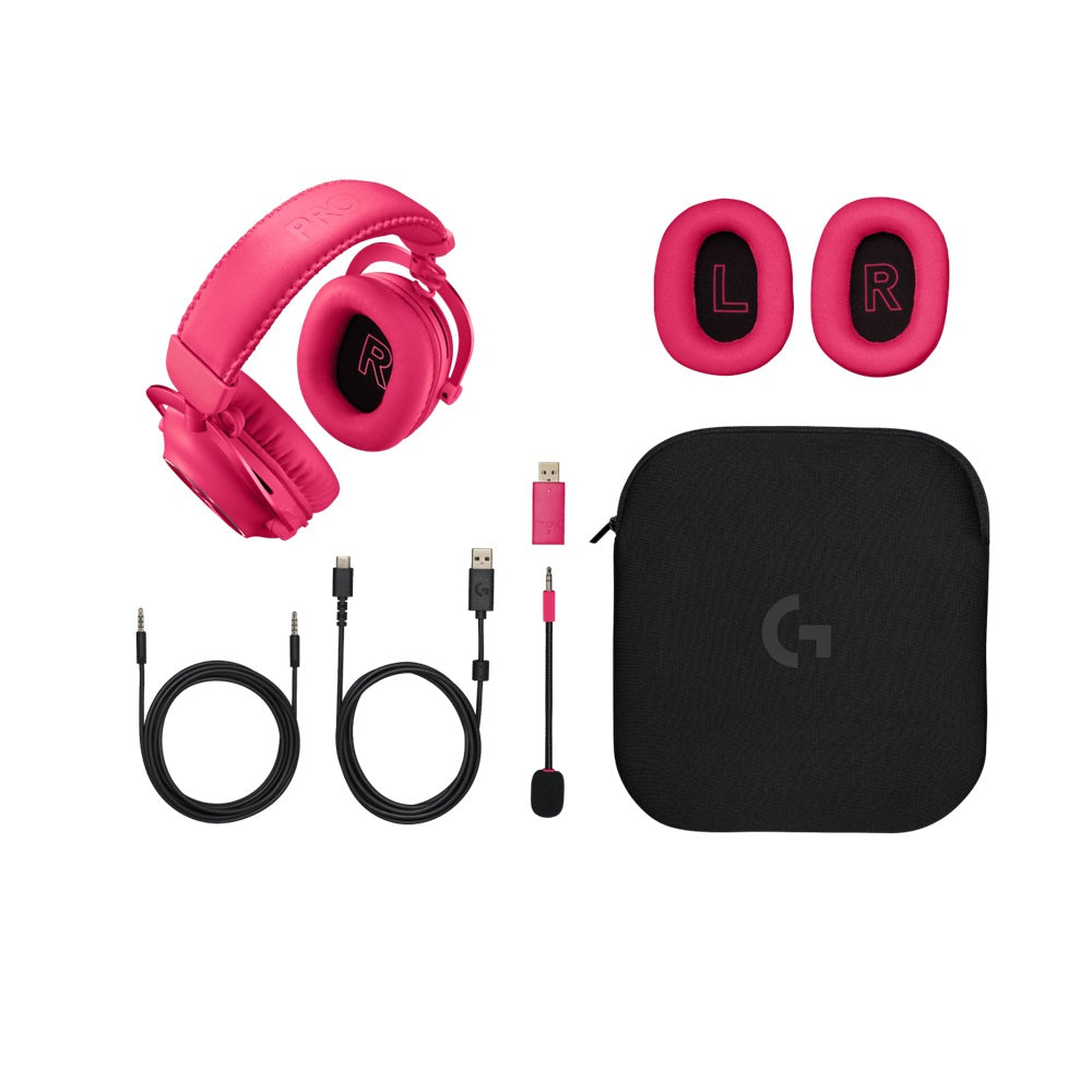 Logitech G Pro X 2 LIGHTSPEED Wireless Gaming Headset, Pink