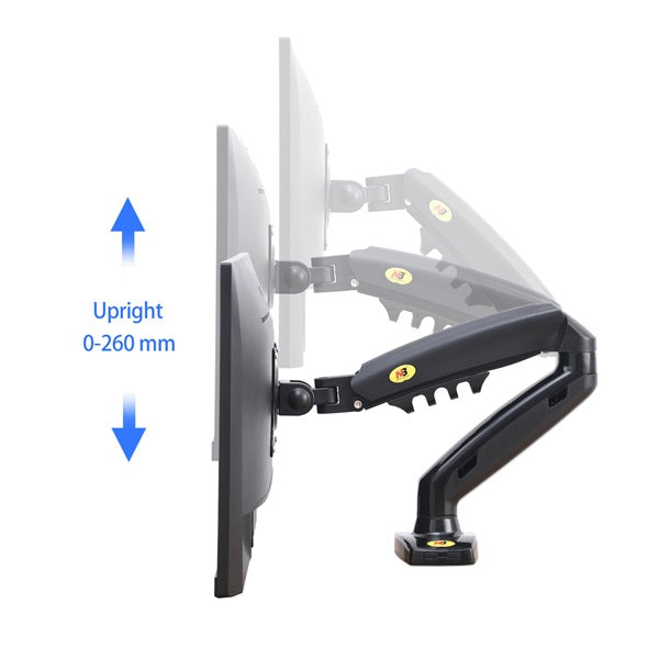 NB F80 Single Monitor 17″ – 30″ Arm Desk Mount Table Stand Full Motion Flat, 2-9 KG