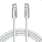 Anker Zolo 240W USB-C to USB-C Cable, Braided and Dirt-Free 1.8m (6ft) | White
