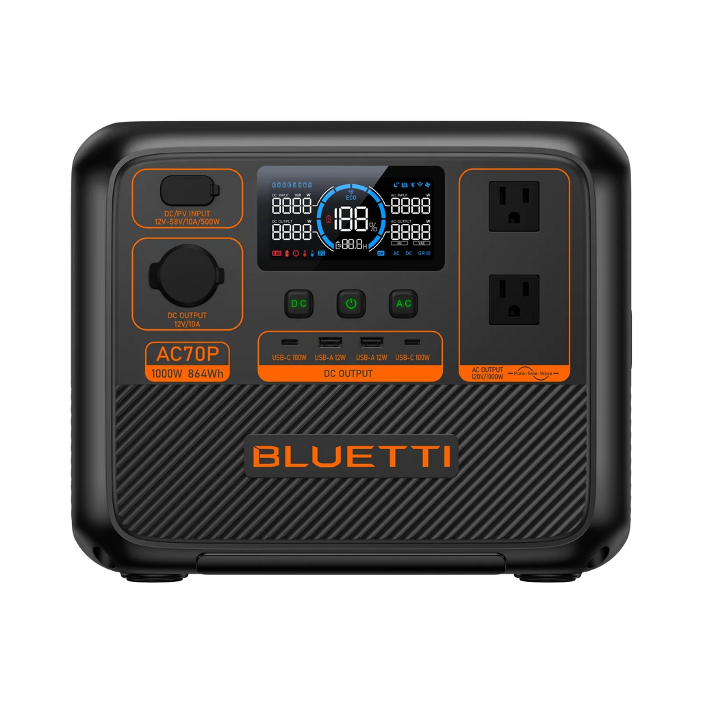 BLUETTI AC70P 1000W 864Wh portable power station front view Kuwait