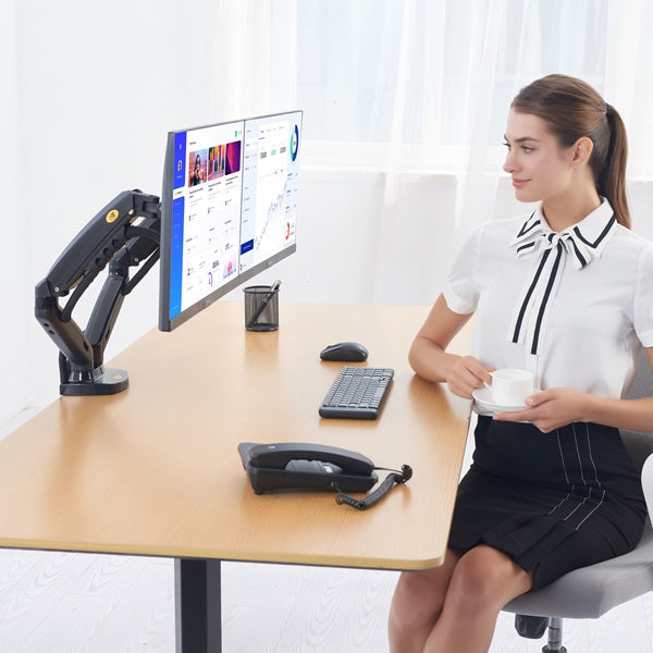 NB F160 Dual Monitor 17″ – 27″ Arm Desk Mount Table Stand Full Motion 2-9 KG – Flat Monitors