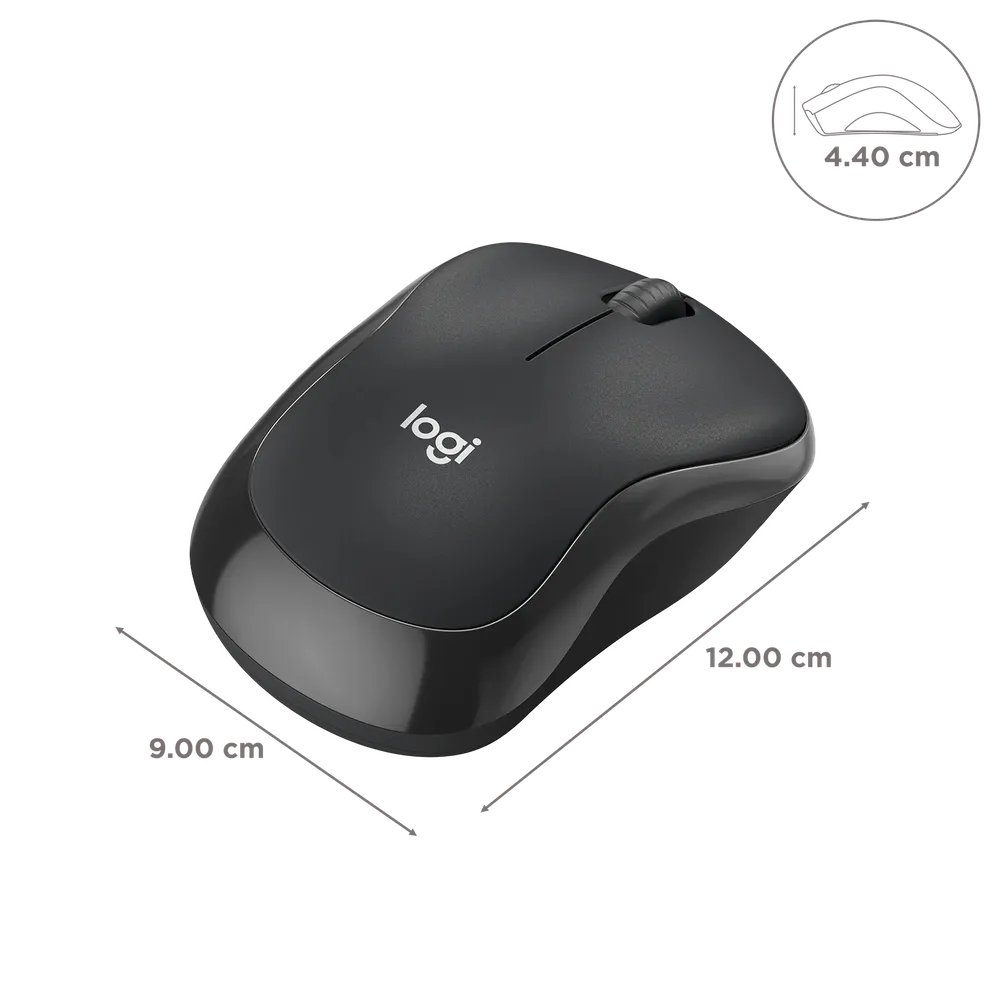 Logitech M240 graphite ergonomic wireless mouse