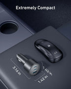 Anker Car Charger (167.5W, 3 Ports) with cable bundle | Gray
