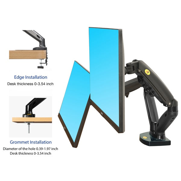 NB F160 Dual Monitor 17″ – 27″ Arm Desk Mount Table Stand Full Motion 2-9 KG – Flat Monitors