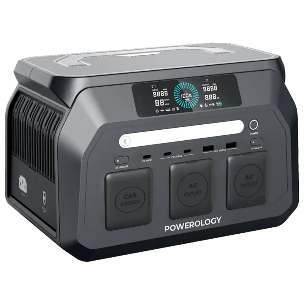 Powerology Dynamic 800 800W 512Wh portable power station front view Kuwait