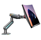 NB F6 RGB Gaming Monitor Arm, Height Adjustable 490mm, Fits 32"-60" Screens, 20kg Load, Matte Gray, 360° Rotation, VESA 100x100– Gaming, Workstations & Office Desk Mount