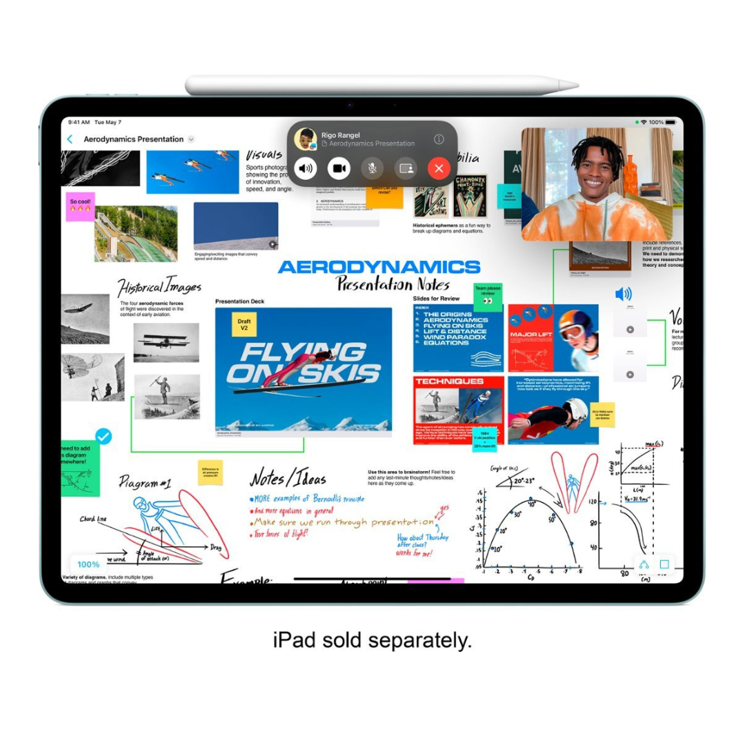 Apple Pencil Pro (2024) magnetically attached to compatible iPad for drawing and note-taking
