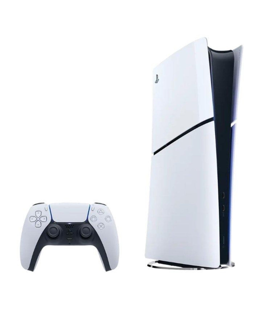 PS5 Slim Digital console with white controller front