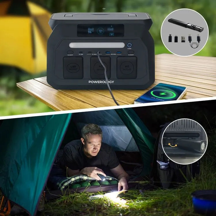 Powerology Dynamic 800 flashlight and handle