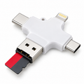 4-in-1 Multi-Function TF/SD Card Reader – USB-C, USB-A & Lightning