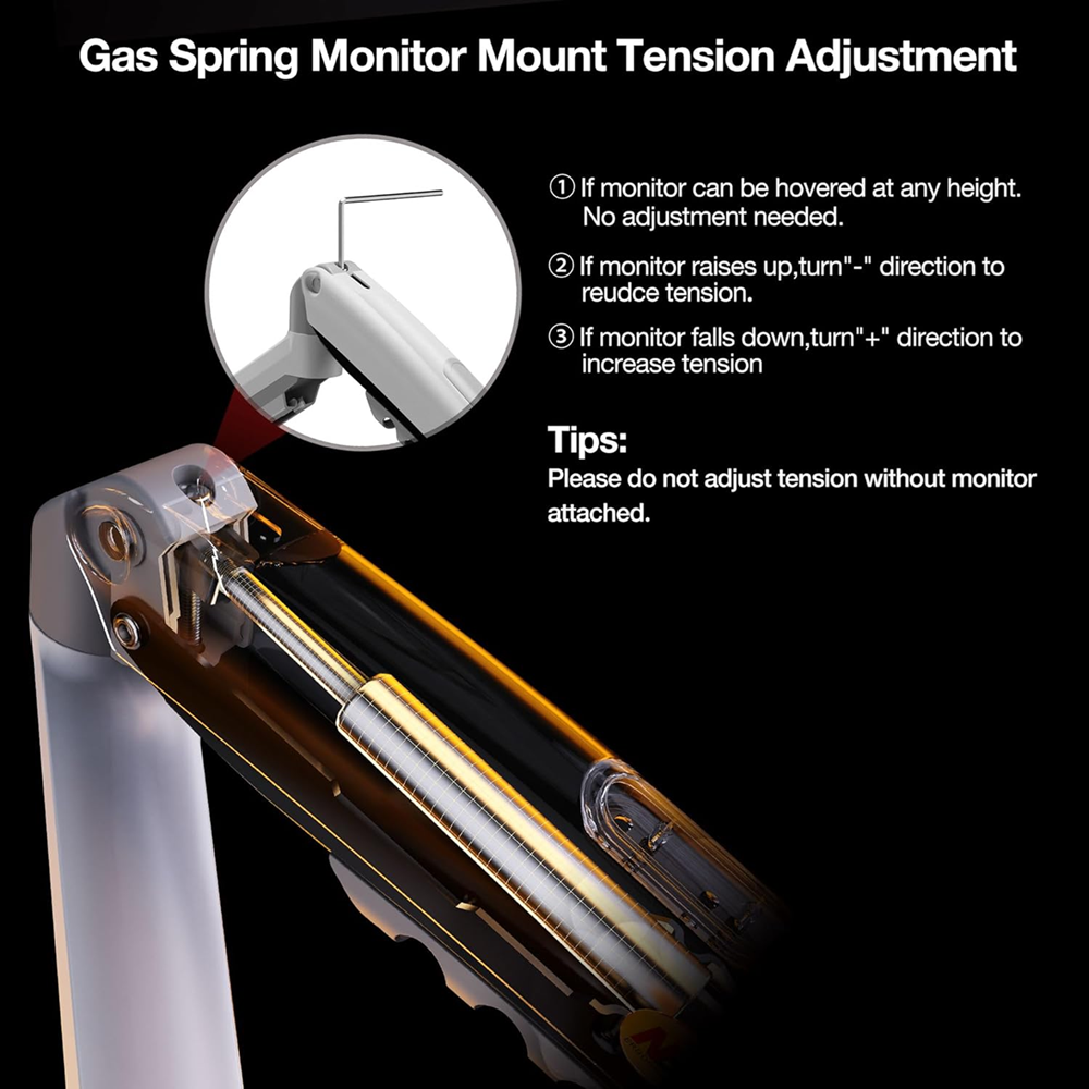 NB F80-XE Single Monitor 17″ – 32″ Arm Desk Mount Table Stand Full Motion Flat, 2-9 KG (White)
