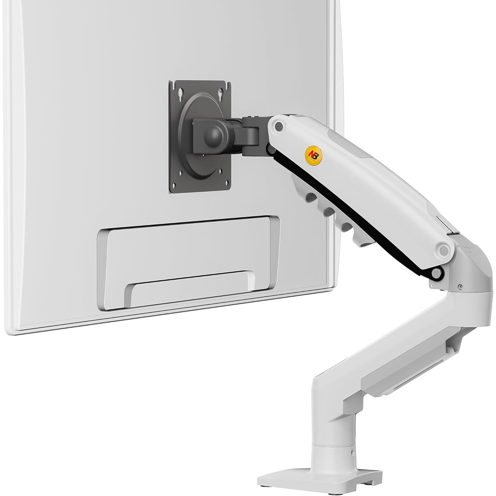 NB F80-XE Single Monitor 17″ – 32″ Arm Desk Mount Table Stand Full Motion Flat, 2-9 KG (White)