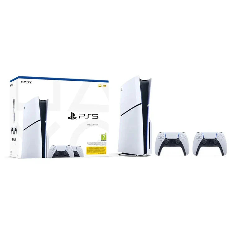 PlayStation 5 Slim Disc Console with Two DualSense Controllers R2