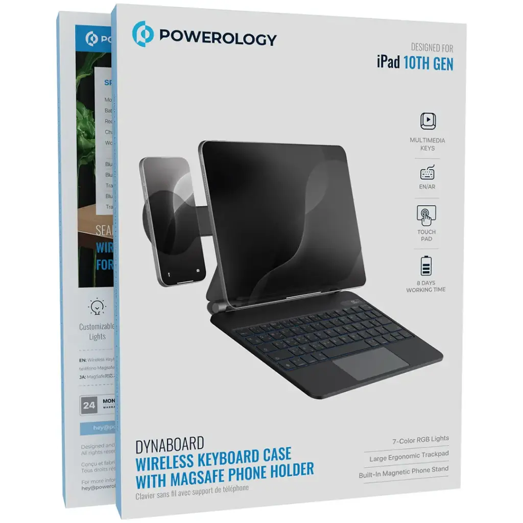 Magic Keyboard for iPad 10th Gen and iPad A16 with Magsafe Phone Holder (Arabic English)