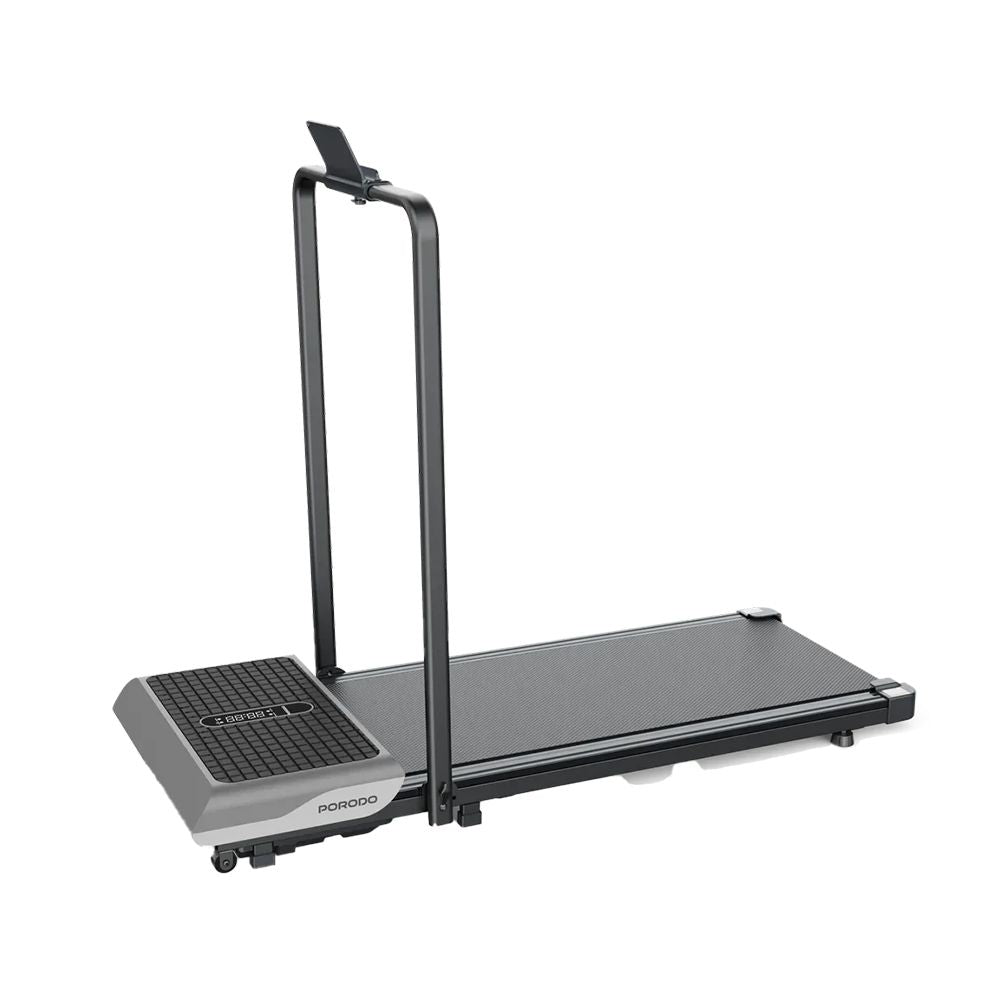 Porodo Athlete Dual-Function Treadmill With Built - In Vibration Training - Black