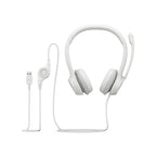 Logitech H390 USB Headset in-line controls, Noise Cancelling Mic (Off-white)
