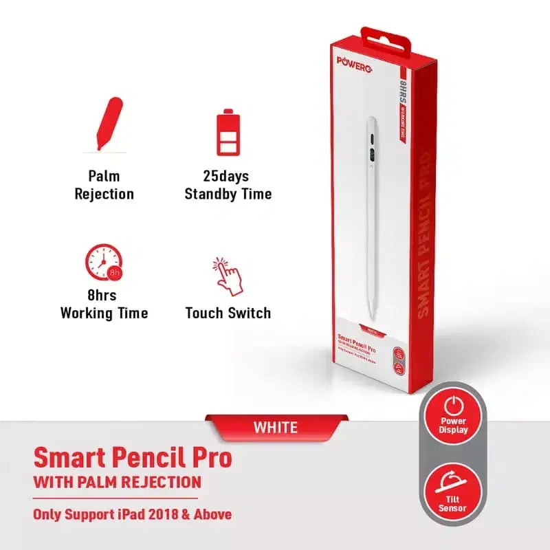 Powero+ Smart Pencil Pro USB-C rechargeable stylus white