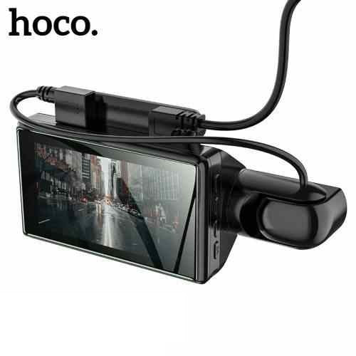 Hoco Di07 dashcam front and rear camera recording simultaneously