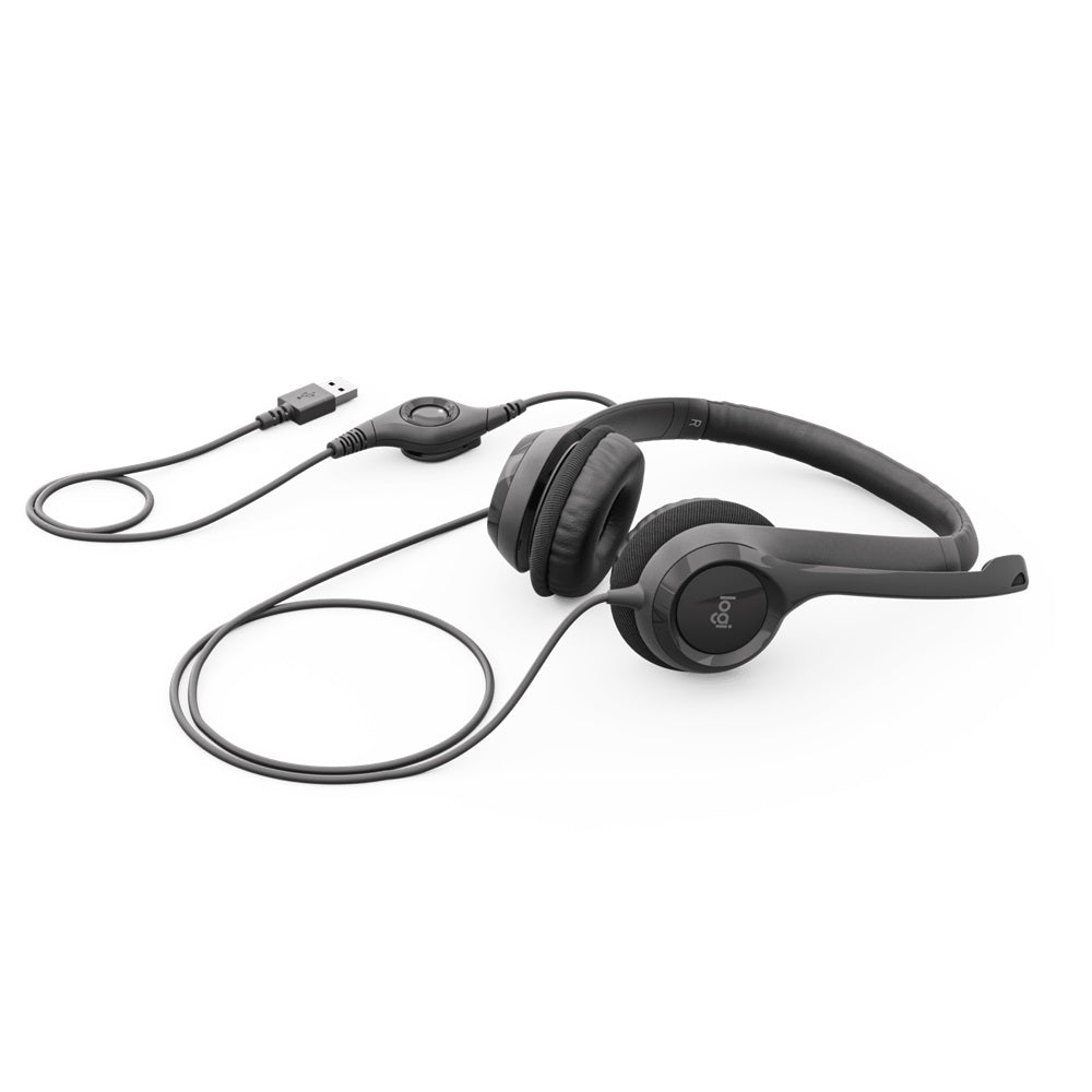 Logitech H390 USB Headset in-line controls, Noise Cancelling Mic