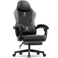 Dowinx gaming chair with footrest gray and black ergonomic front view Kuwait