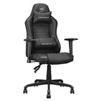 Cougar Fusion S black gaming chair reclined side view