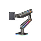 NB F6 RGB Gaming Monitor Arm, Height Adjustable 490mm, Fits 32"-60" Screens, 20kg Load, Matte Gray, 360° Rotation, VESA 100x100– Gaming, Workstations & Office Desk Mount