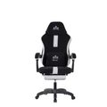 Royal gaming chair with footrest black and white front view Kuwait