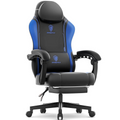 Dowinx gaming chair with footrest blue and black ergonomic front view Kuwait