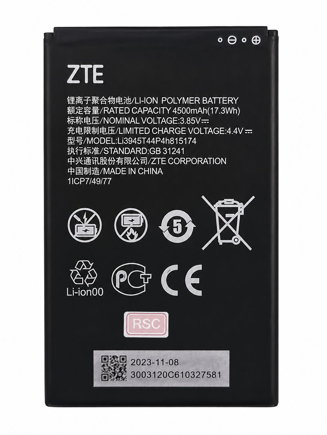 Original ZTE MU5002 4500mAh battery Li3945T44P4h815174 Kuwait