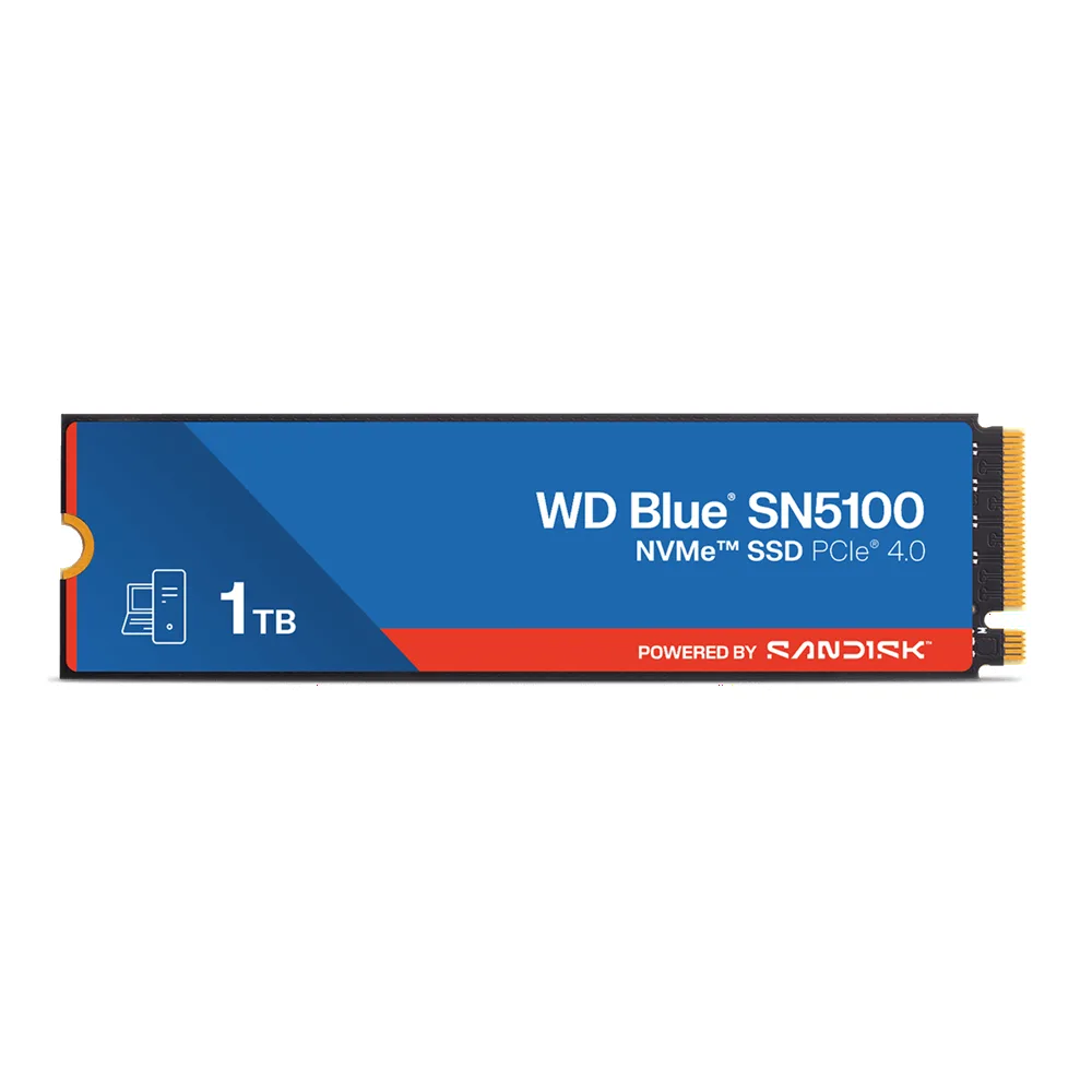WD 1TB SN5100 Blue M.2 NVMe SSD PCIe Gen4, 7100MB/s