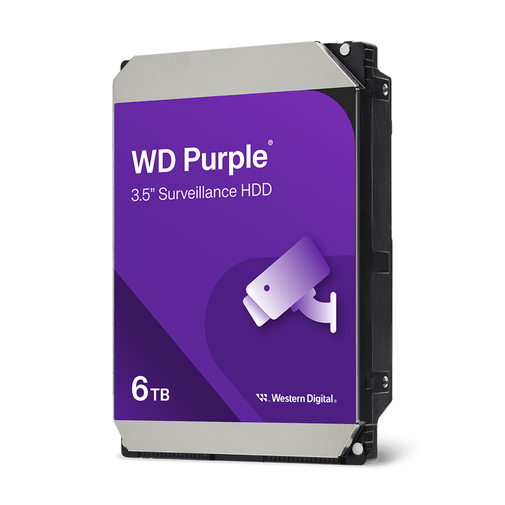 WD 6TB Purple Surveillance 3.5″ SATA HDD, 175MB/s