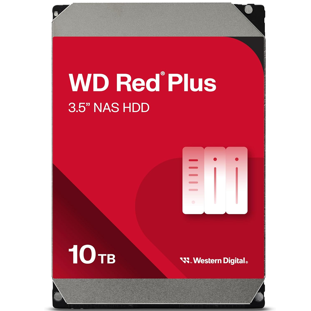 WD 10TB Red Plus NAS Hard Drive 3.5″ SATA HDD, 260MB/s