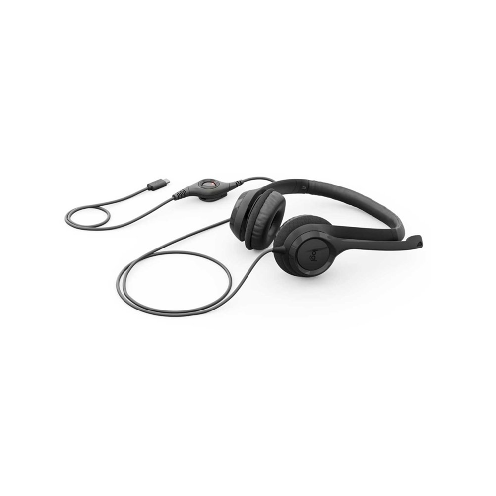 Logitech H390 USB-C Headset in-line controls, Noise Cancelling Mic