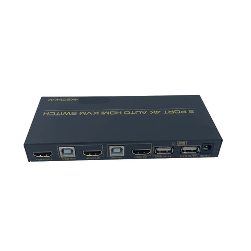 2-Port Auto KVM HDMI Switch 4K60Hz, USB Powered