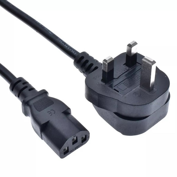 Power Cable UK Plug Type 13 Amp Fused Cord, 1.5 Meter