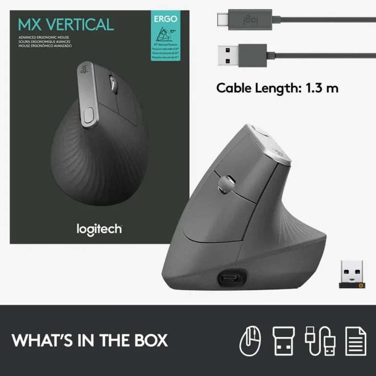 Logitech MX Vertical Advanced Ergonomic Mouse – Graphite